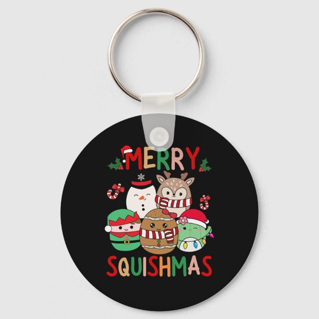 Chaveiro Presentes Alegre Natal Squish Squad Fofo Para Cria (Frente)