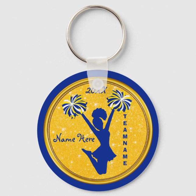 Chaveiro Presentes Azuis e Dourados para Favores Mais Barat (Frente)