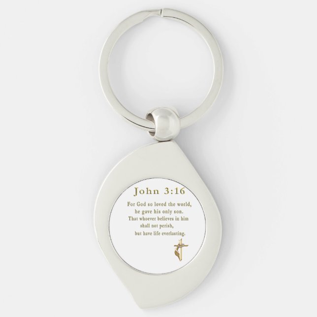 Chaveiro presentes cristãos João 3:16 (Frente)