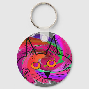Chaveiro Presentes da arte abstracta dos amantes do gato