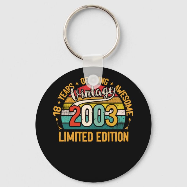 Chaveiro Presentes de 18 anos Vintage 2003 18º aniversário (Frente)