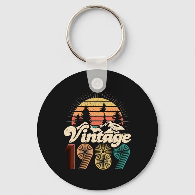 Chaveiro Presentes de 30º Aniversário - Vintage 1989 Mulher (Frente)