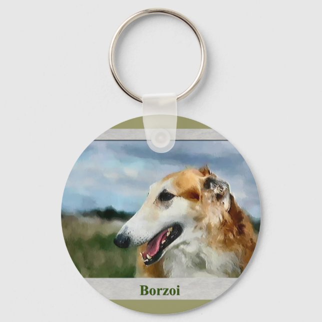 Chaveiro Presentes de Arte Borzoi (Frente)