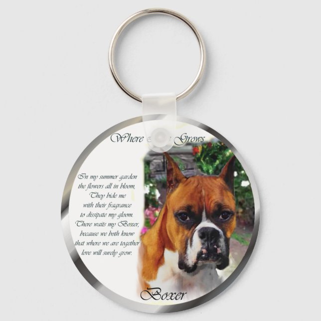 Chaveiro Presentes de Arte Canina Boxer (Frente)