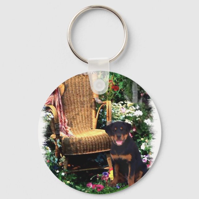 Chaveiro Presentes de Arte Rottweiler (Frente)