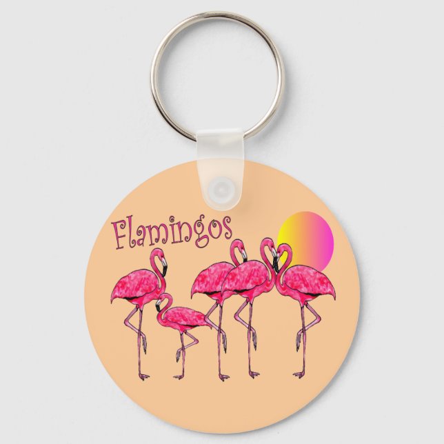 Chaveiro Presentes de Arte Tropical Flamingo (Frente)
