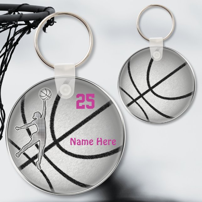 Chaveiro Presentes de basquete para a equipe feminina PERSO (Personalized Basketball Gifts for Girls. Cheap basketball gifts. Basketball party favors, keychains.)
