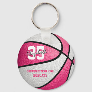Chaveiro presentes de basquetebol de uma garota branca rosa