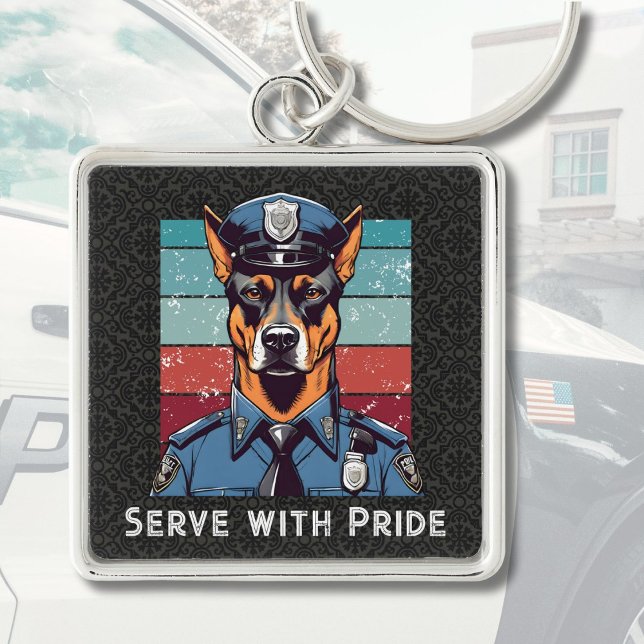 Chaveiro Presentes de Cachorro de Texto Personalizados para (Custom Text Dog Gifts for Police Officers Dad Him)