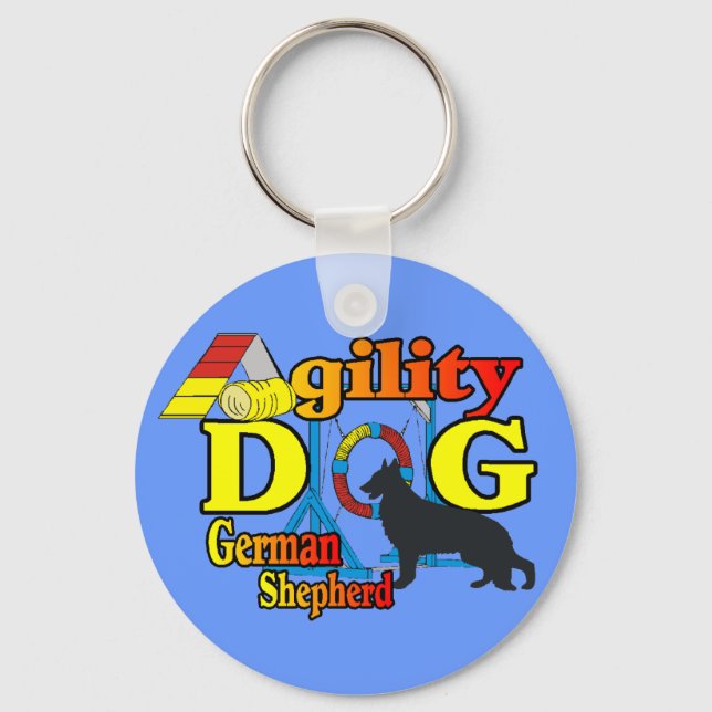 Chaveiro Presentes de Camisas de Agilidade do german shephe (Frente)