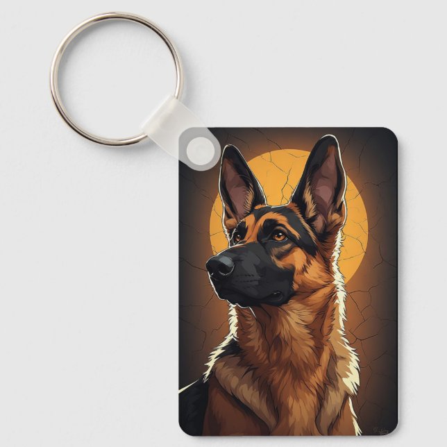 Chaveiro 🐾 Presentes de Cão Pastor Alemão Para Amantes de  (Frente)