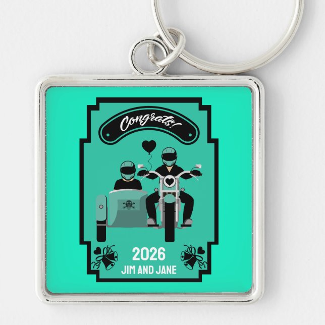 Chaveiro Presentes De Casamento De Motocicletas Para Casal (Frente)