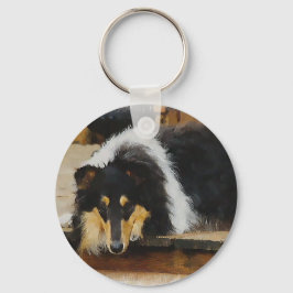 Chaveiro Presentes De Collie Rough De Três Cores
