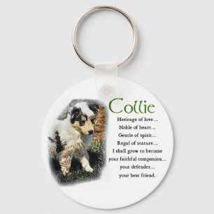 Chaveiro Presentes de Collie Rough Rough Azul