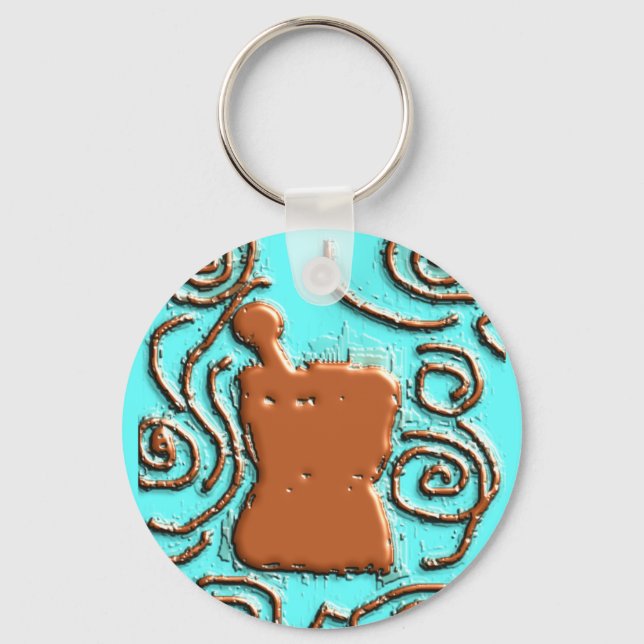 Chaveiro Presentes de Design de Pestle e Mortar FARMACÊUTIC (Frente)