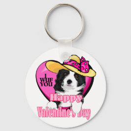 Chaveiro Presentes de Dia de os namorados de Collie de Bord