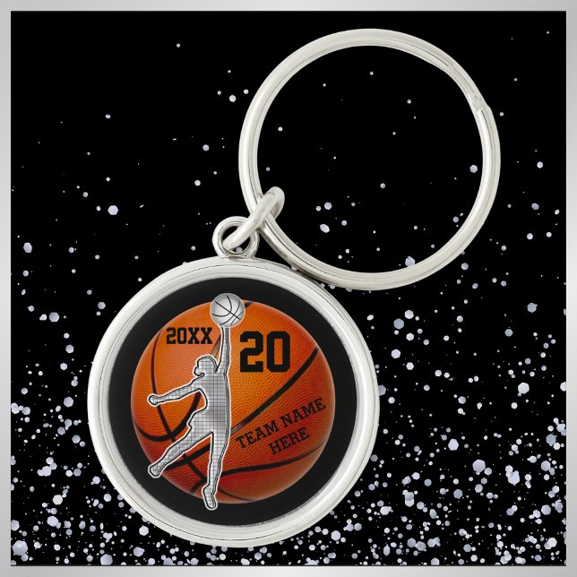 Chaveiro Presentes de Equipe Personalizada de Basquete para (Personalized basketball keychains. Nice, basketball team gifts for girls senior night basketball.)