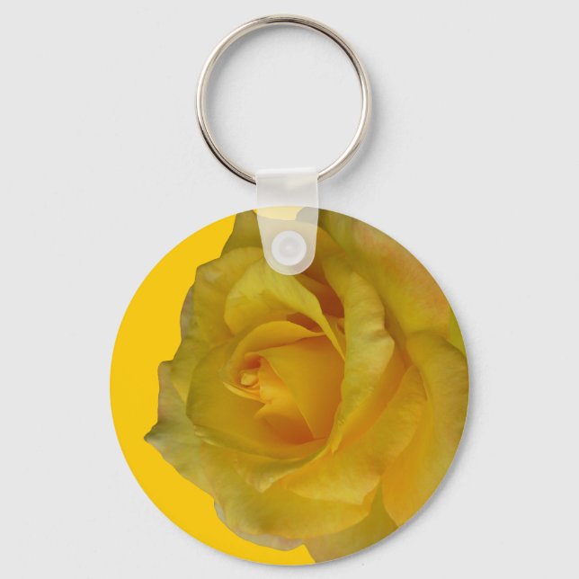 Chaveiro Presentes de Flor Amarelo Cheeful Cadeias de rosa (Frente)