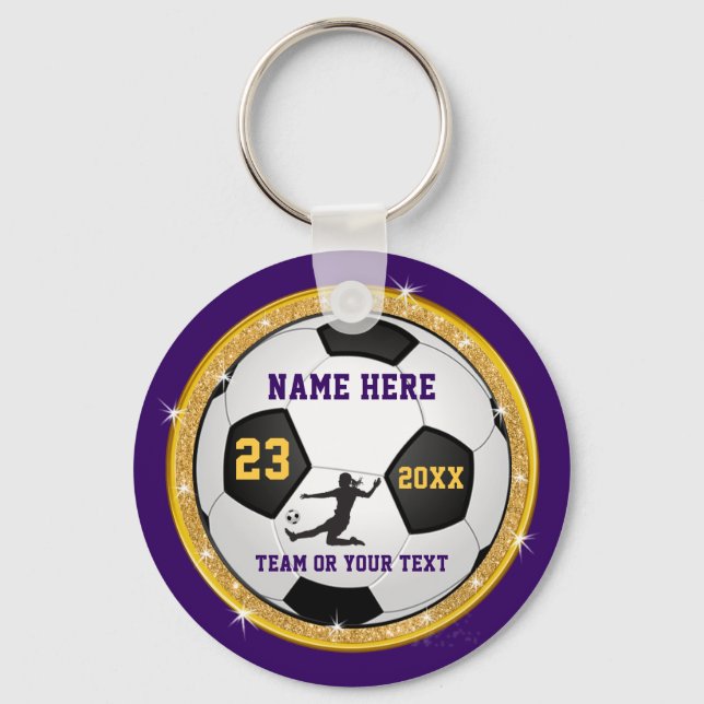 Chaveiro Presentes de Futebol Personalizados Baratos Roxo D (Frente)