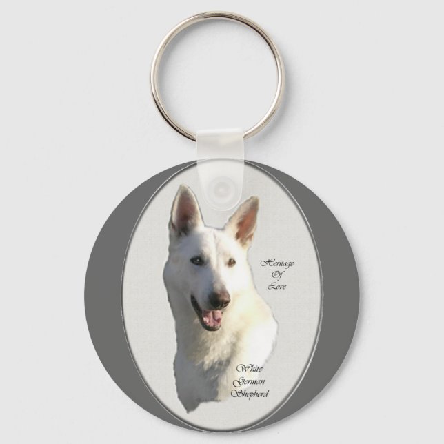 Chaveiro Presentes de German shepherd Branco (Frente)