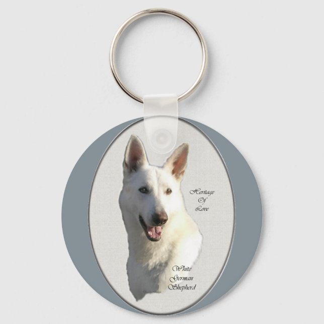 Chaveiro Presentes de German shepherd Branco (Frente)