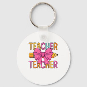 Chaveiro Presentes de Laço Coquete Professora Feliz Primeir