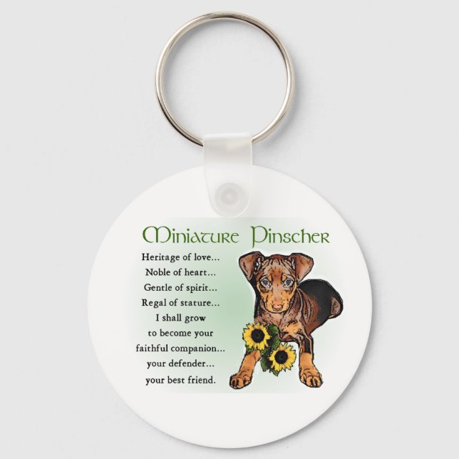 Chaveiro Presentes de Miniatura Pinscher (Frente)