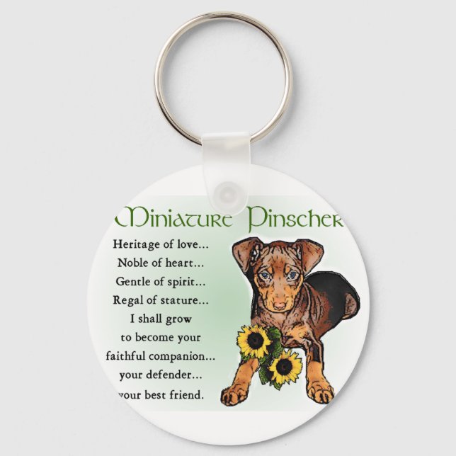 Chaveiro Presentes de Miniatura Pinscher (Frente)