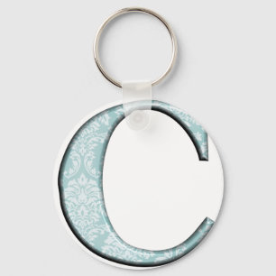 Chaveiro Presentes de monograma de Impressão azul floral C