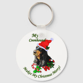 Chaveiro Presentes de Natal de Black and Tan Coonhound