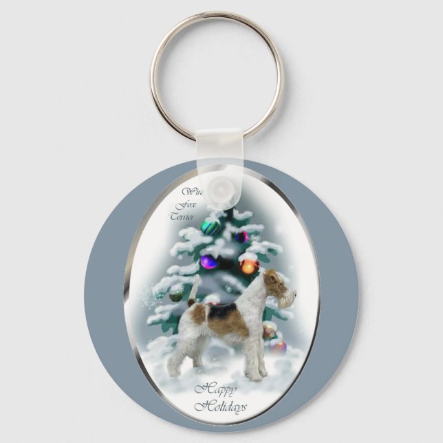 Chaveiro Presentes de Natal de Fio Fox Terrier (Frente)