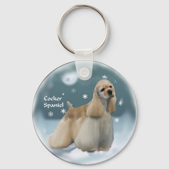 Chaveiro Presentes de Natal do Cocker Spaniel (Frente)