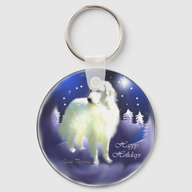 Chaveiro Presentes de Natal dos Pirenéus excelentes (Frente)