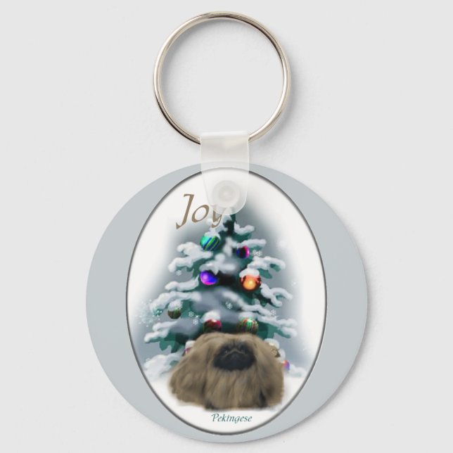 Chaveiro Presentes de Natal em Pekingese (Frente)