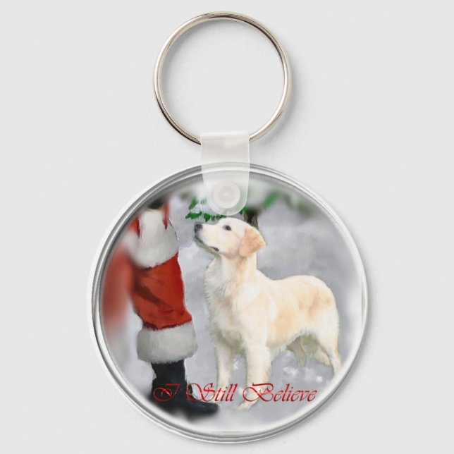 Chaveiro Presentes de Natal para ouro Retriever (Frente)