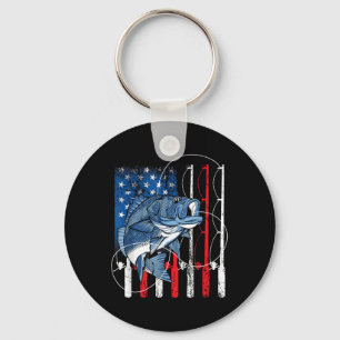 Chaveiro Presentes de Pescador Bandeira Americana Vintage d