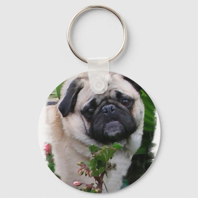Chaveiro Presentes de Pug Lovers (Frente)