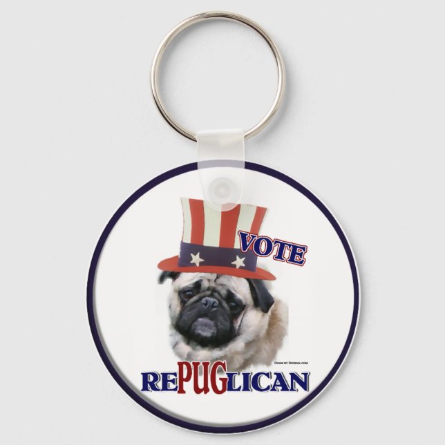 Chaveiro Presentes de Pug Lovers (Frente)