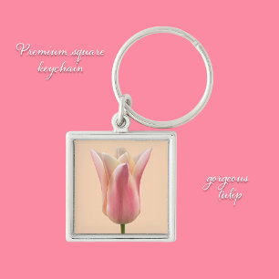 Chaveiro Presentes de Pulseira de Tulipa Rosa Deslumbrante