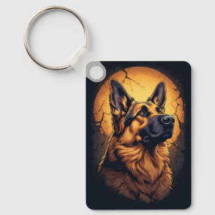 Chaveiro 🐾 Presentes de Retrato de Cão Pastor Alemão 🐾