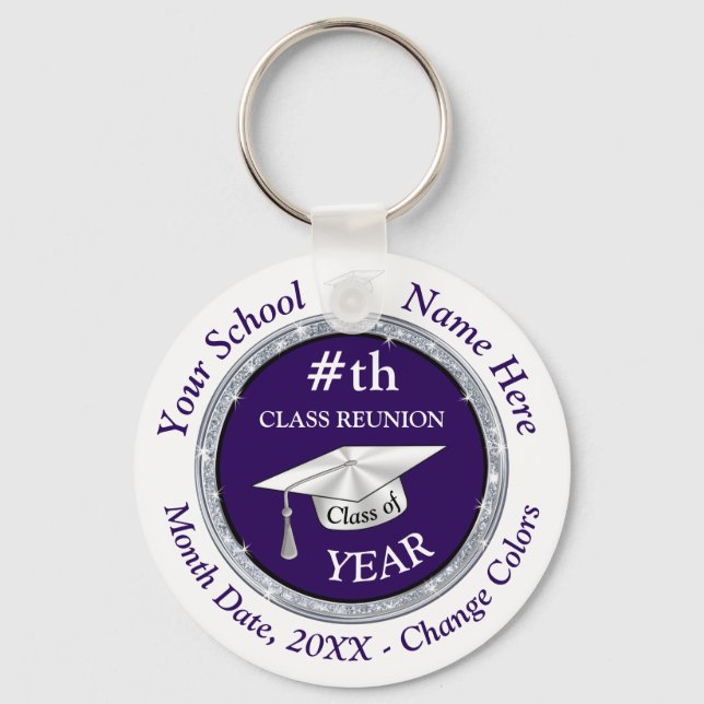 Chaveiro Presentes de Reunião de Classe Personalizada, Roxo (Frente)