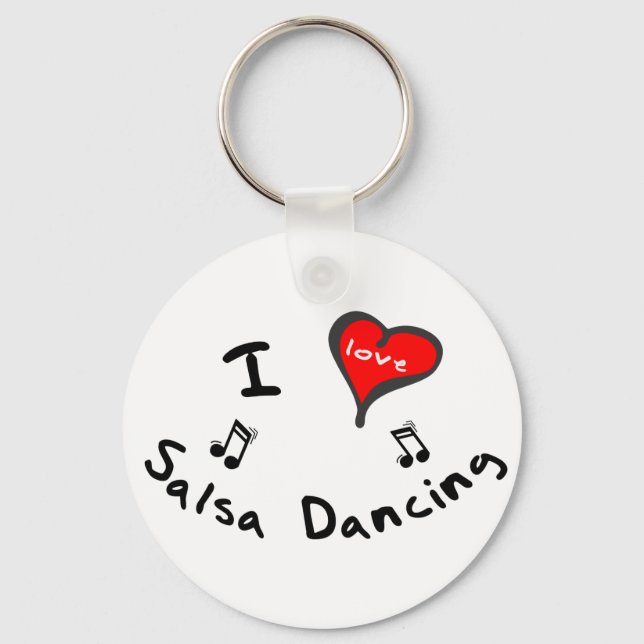 Chaveiro Presentes de Salsa - Eu Coração Salsa Dançando (Frente)