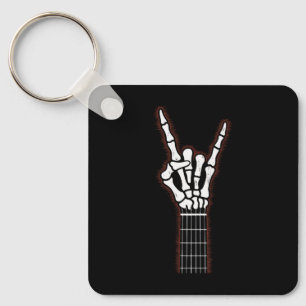 Chaveiro Presentes De Violão Na Mão Do Rock On Skeleton