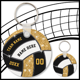 Chaveiro Presentes de vôlei preto e Dourado baratos são 4 c