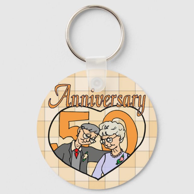 Chaveiro Presentes do 50º aniversário de casamento (Frente)