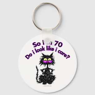 Chaveiro presentes do gato do aniversário do 70