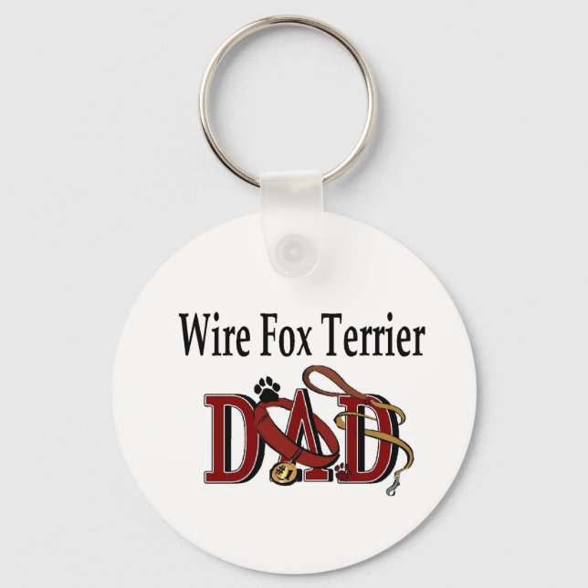 Chaveiro Presentes do Pai de Terrier Fox com Fio (Frente)
