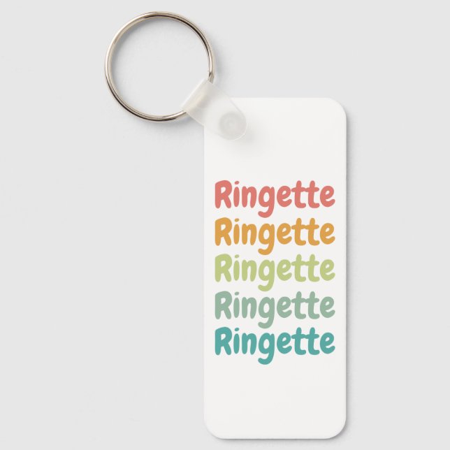 Chaveiro Presentes do Retro Ringette Retro Ringette em Cute (Frente)