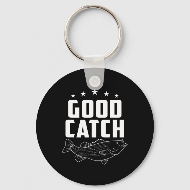 Chaveiro Presentes Engraçados de Pesca Boa Captura  (Frente)