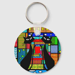 Chaveiro Presentes lunáticos da arte do gato